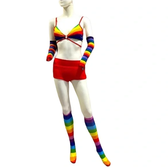 Rave Festival Rainbow Striped Women's Swim Set - Picture 14 of 16